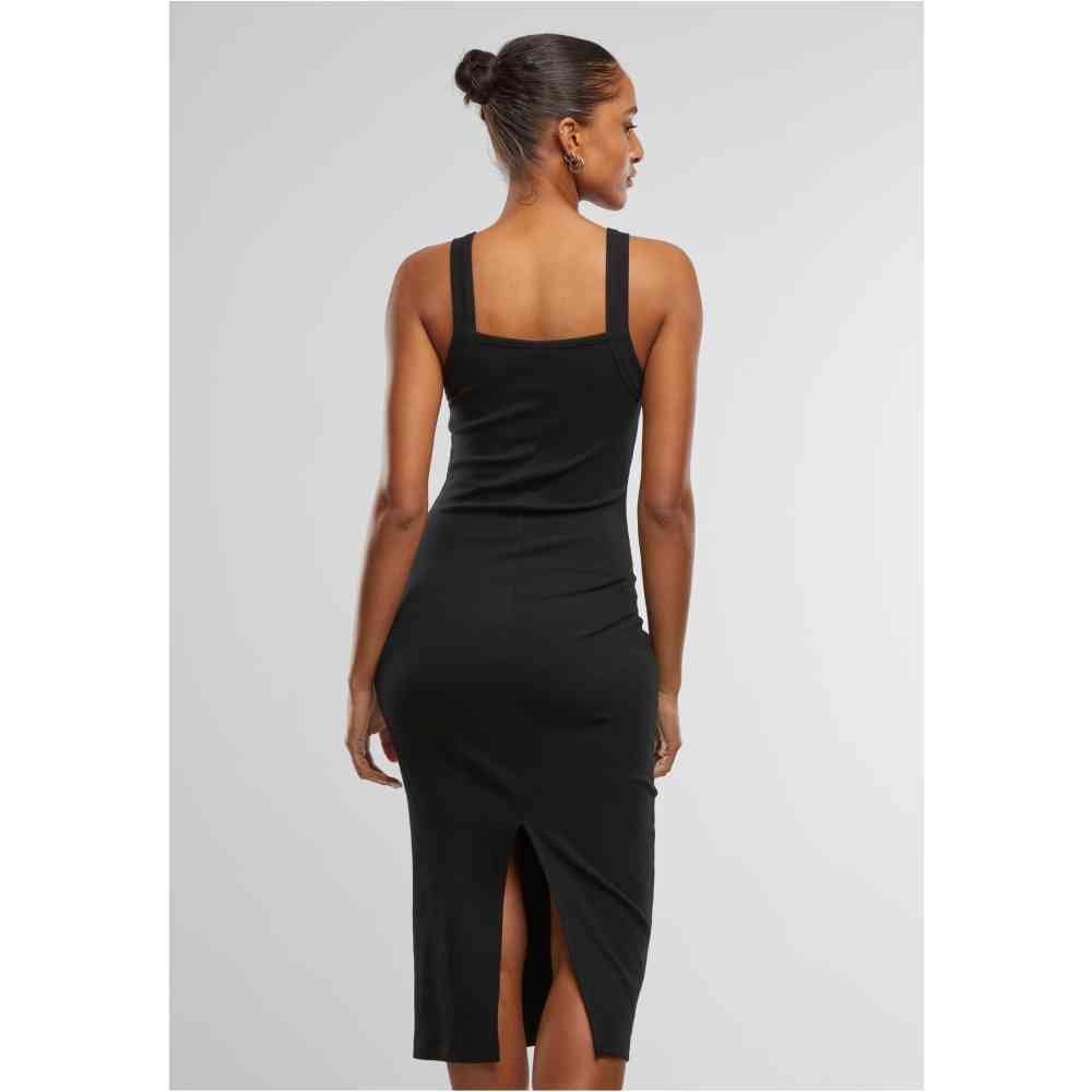 Urban Classics - Midi Rib Jersey Bodycon dress - Black